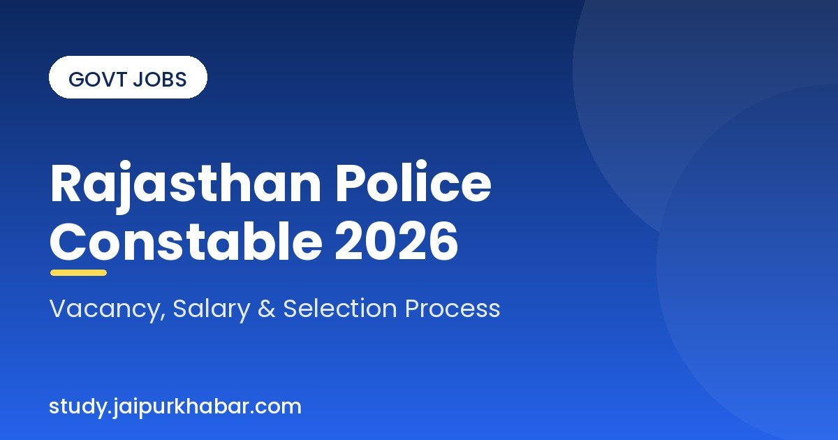 Rajasthan Police Constable recruitment 2026